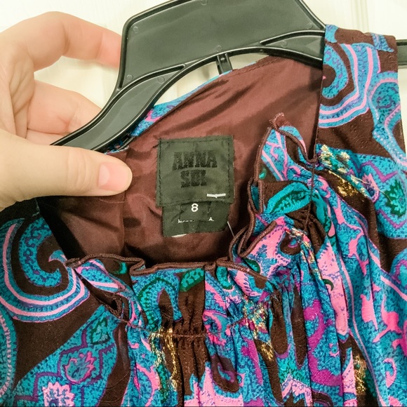 Anna Sui Silk Blend Dress - Size 8 - Picture 5 of 6